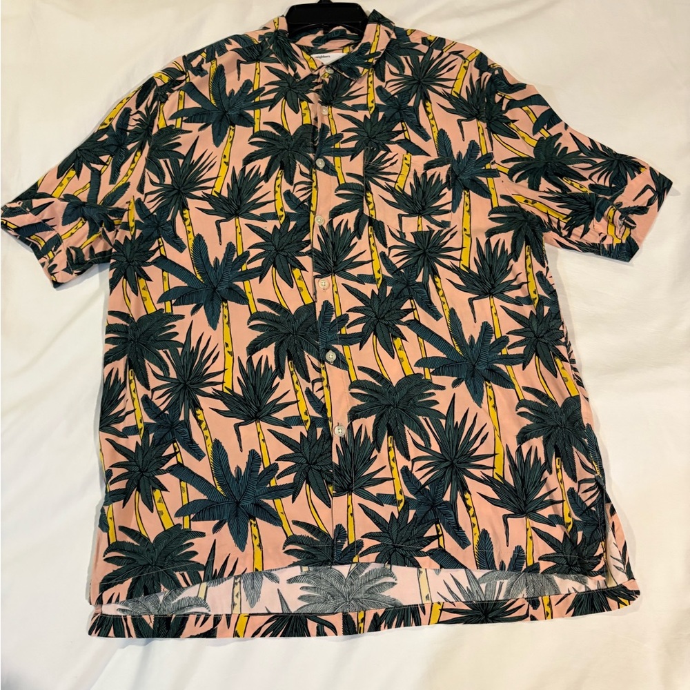 Neighborhood orange and Green Palm Print Men's Shirt
